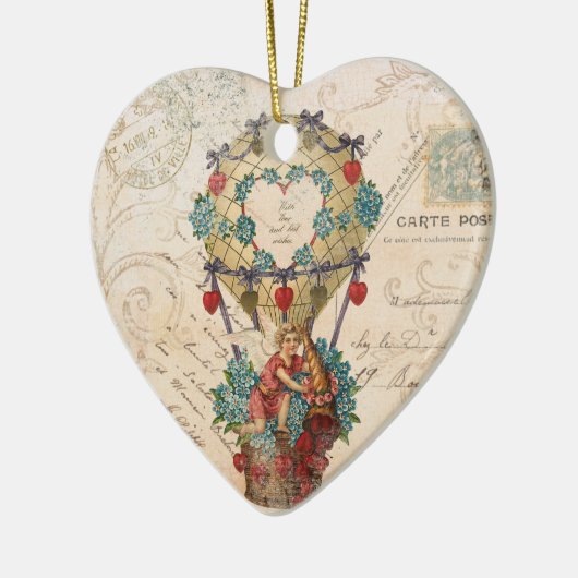 Vinage Frans Valentijn hart ornament (Links)