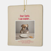Vinage Funny Dog Pet Photo Christmas Holiday Keramisch Ornament (Links)