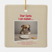 Vinage Funny Dog Pet Photo Christmas Holiday Keramisch Ornament (Achterkant)