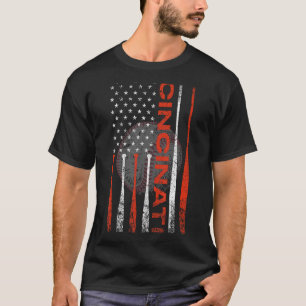 Vinatage Cincinnati City Baseball Amerikaanse vlag T-shirt
