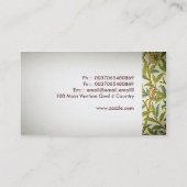 Vinatage gebladerte retro stijl visitekaartje (Achterkant)