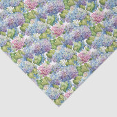 Vinatage Pink Blue Hydrangea Floral Pattern Tissuepapier (Detail)