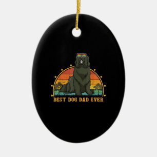 Vinatge Best Newfoundland Dog Dad Hondenliefhebber Keramisch Ornament