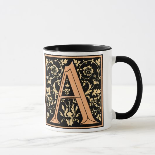 Vinatge Black & Gold Letter 'A' - Mok (Rechts)