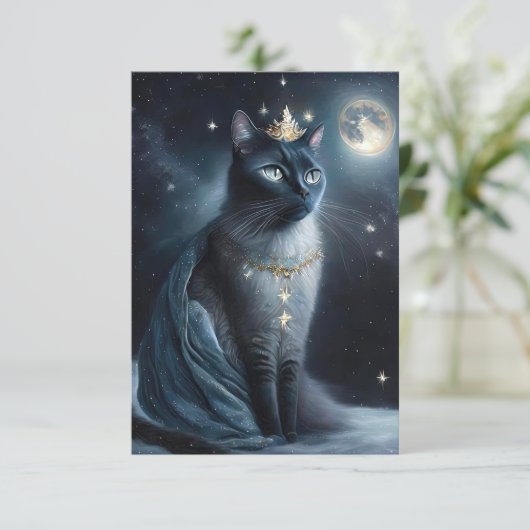 Vinatge Royal Cat Bedankkaart (Staand voorkant)