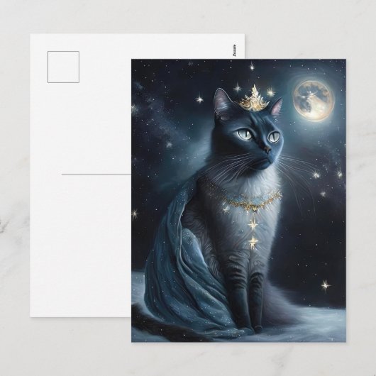 Vinatge Royal Cat Feestdagenkaart (Voorkant / Achterkant)