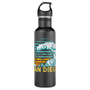 Vinatge San Diego Wave Retro Surfing Surf Souvenir Waterfles