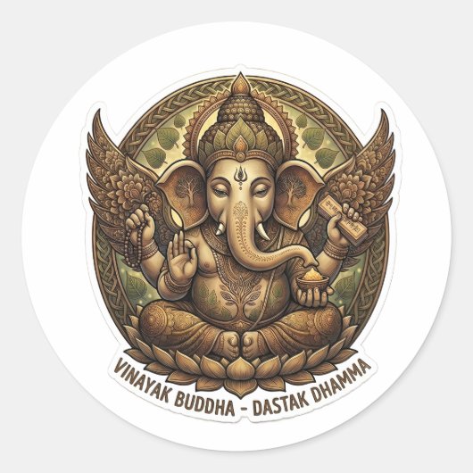 Vinayak Dhamma en Katiya Kunst Ronde Sticker (Voorkant)