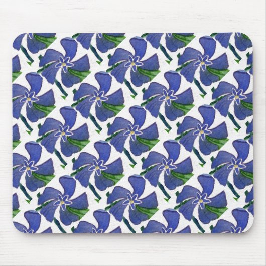 "Vinca Vine" Gekoppelde patroonflora Mousepad Muismat (Voorkant)