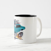 Vince Crain GOATINATOR blauw 1965 GTO Tweekleurige Koffiemok (Voorkant rechts)