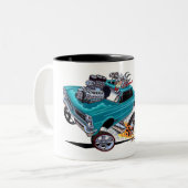 Vince Crain GOATINATOR blauw 1965 GTO Tweekleurige Koffiemok (Voorkant links)