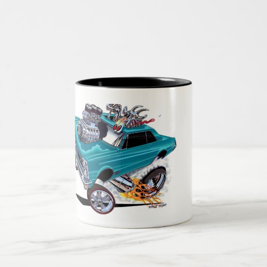 Vince Crain GOATINATOR blauw 1965 GTO Tweekleurige Koffiemok (Center)