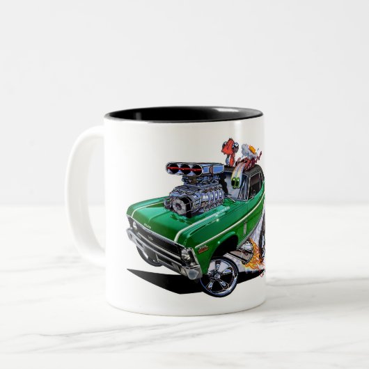 Vince Crain High Octane Art cadeaus 'SUPER NOVA' Tweekleurige Koffiemok (Voorkant links)