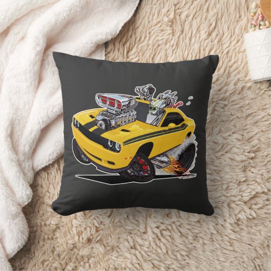 Vince Crain High Octane Art Hell kat Banaan GEEL Kussen (Deken)