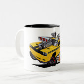 Vince Crain High Octane Art Hell kat Banaan GEEL Tweekleurige Koffiemok (Voorkant links)