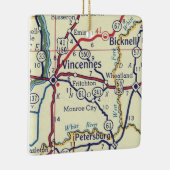 Vincennes in kaart keramisch ornament (Rechts)