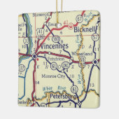 Vincennes in kaart keramisch ornament (Links)