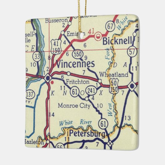 Vincennes in kaart keramisch ornament (Links)