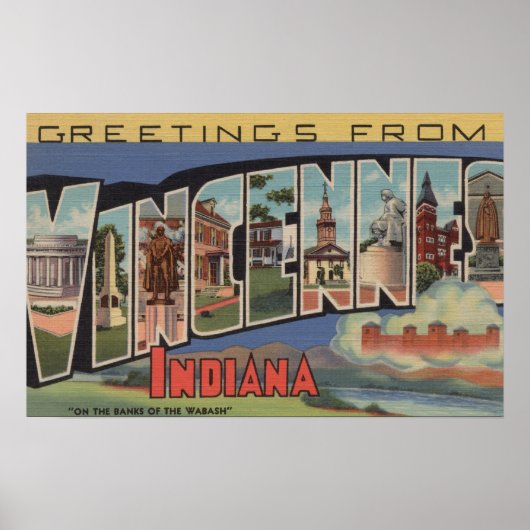 Vincennes, Indiana - grote letterscènes Poster (Voorkant)