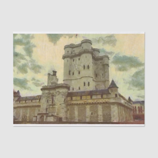 Vincennes-kasteel, schilderij van Parijs Tissuepapier (Voorkant)