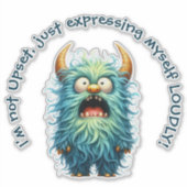 Vincent: Boos maar Schattig! met gezegde Sticker (Voorkant)