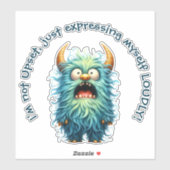 Vincent: Boos maar Schattig! met gezegde Sticker (Vel)