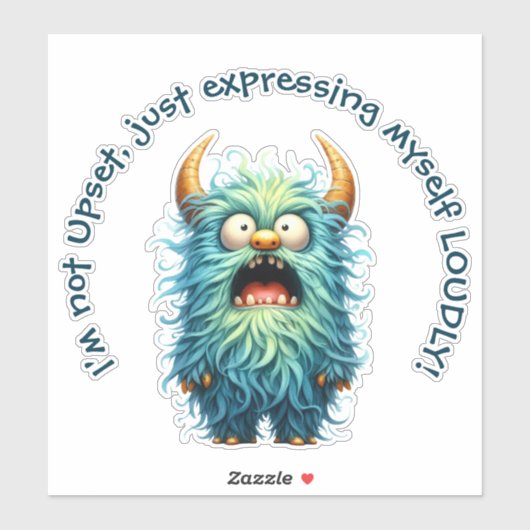 Vincent: Boos maar Schattig! met gezegde Sticker (Vel)