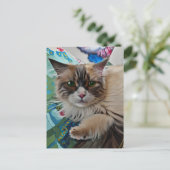 Vincent Cat Gogh Briefkaart (Staand voorkant)