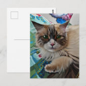 Vincent Cat Gogh Briefkaart (Voorkant / Achterkant)