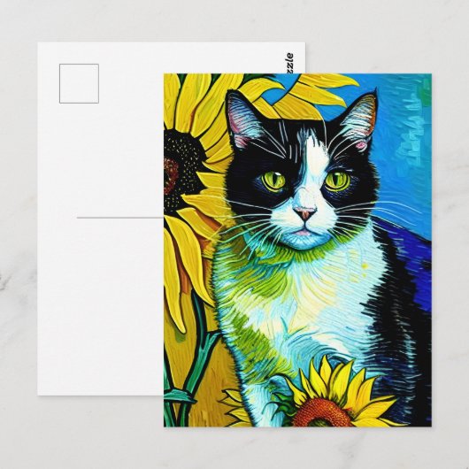 Vincent Cat Gogh Briefkaart (Voorkant / Achterkant)