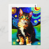 Vincent Cat Gogh Briefkaart (Voorkant / Achterkant)