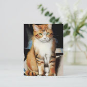 Vincent Cat Gogh Briefkaart (Staand voorkant)