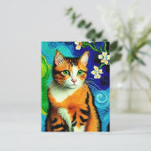 Vincent Cat Gogh Briefkaart (Staand voorkant)