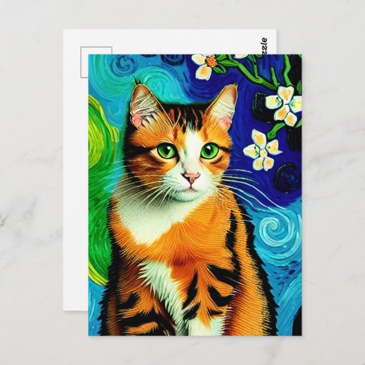 Vincent Cat Gogh Briefkaart (Voorkant / Achterkant)