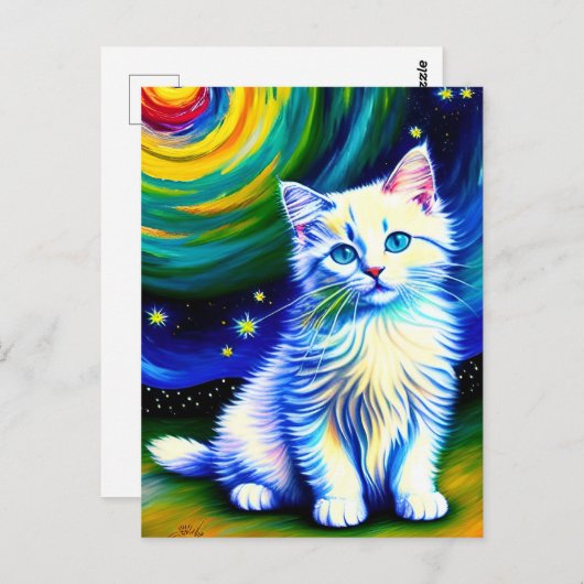 Vincent Cat Gogh Briefkaart (Voorkant / Achterkant)