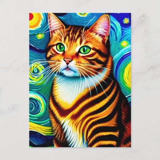 Vincent Cat Gogh Briefkaart (Voorkant)