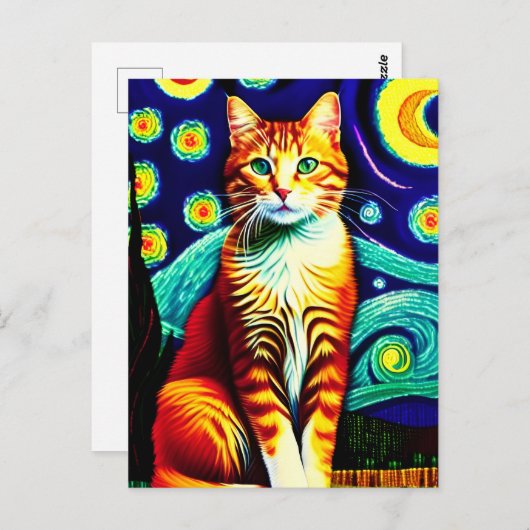 Vincent Cat Gogh Briefkaart (Voorkant / Achterkant)