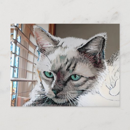 Vincent Cat Gogh Briefkaart (Voorkant)