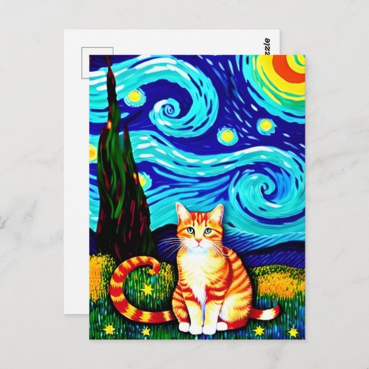Vincent Cat Gogh Briefkaart (Voorkant / Achterkant)