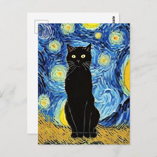 Vincent Cat Gogh Briefkaart (Voorkant / Achterkant)
