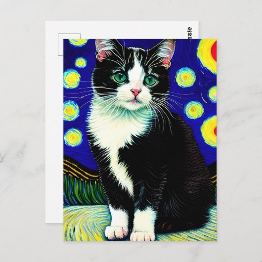 Vincent Cat Gogh Briefkaart (Voorkant / Achterkant)