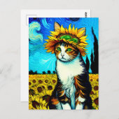 Vincent Cat Gogh Briefkaart (Voorkant / Achterkant)