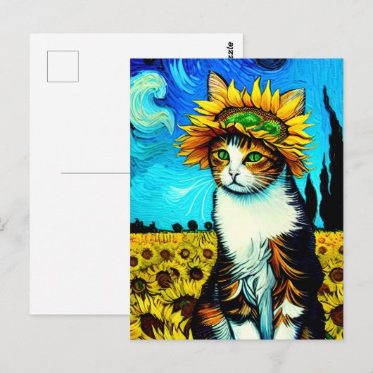 Vincent Cat Gogh Briefkaart (Voorkant / Achterkant)
