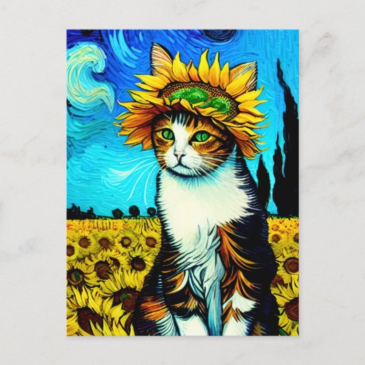 Vincent Cat Gogh Briefkaart (Voorkant)