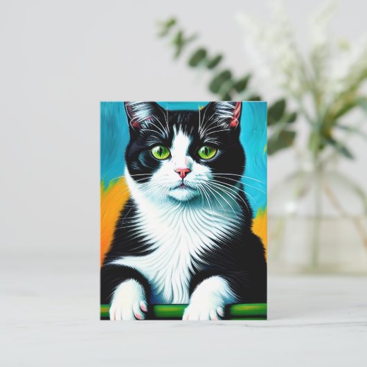 Vincent Cat Gogh Briefkaart (Staand voorkant)