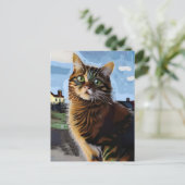 Vincent Cat Gogh Briefkaart (Staand voorkant)