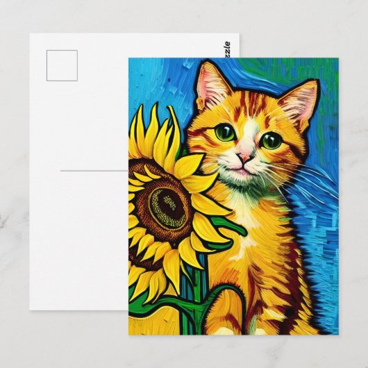 Vincent Cat Gogh Briefkaart (Voorkant / Achterkant)