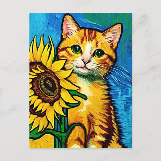 Vincent Cat Gogh Briefkaart (Voorkant)
