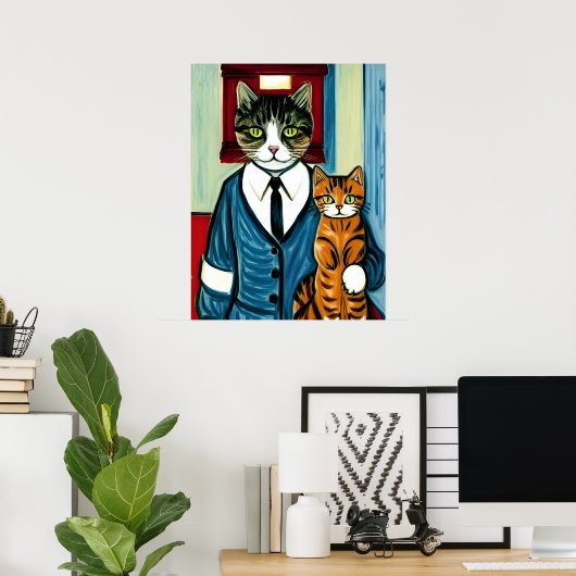 Vincent Cat Gogh Poster (Thuiskantoor)