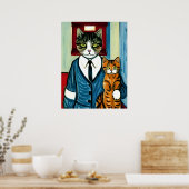 Vincent Cat Gogh Poster (Keuken)